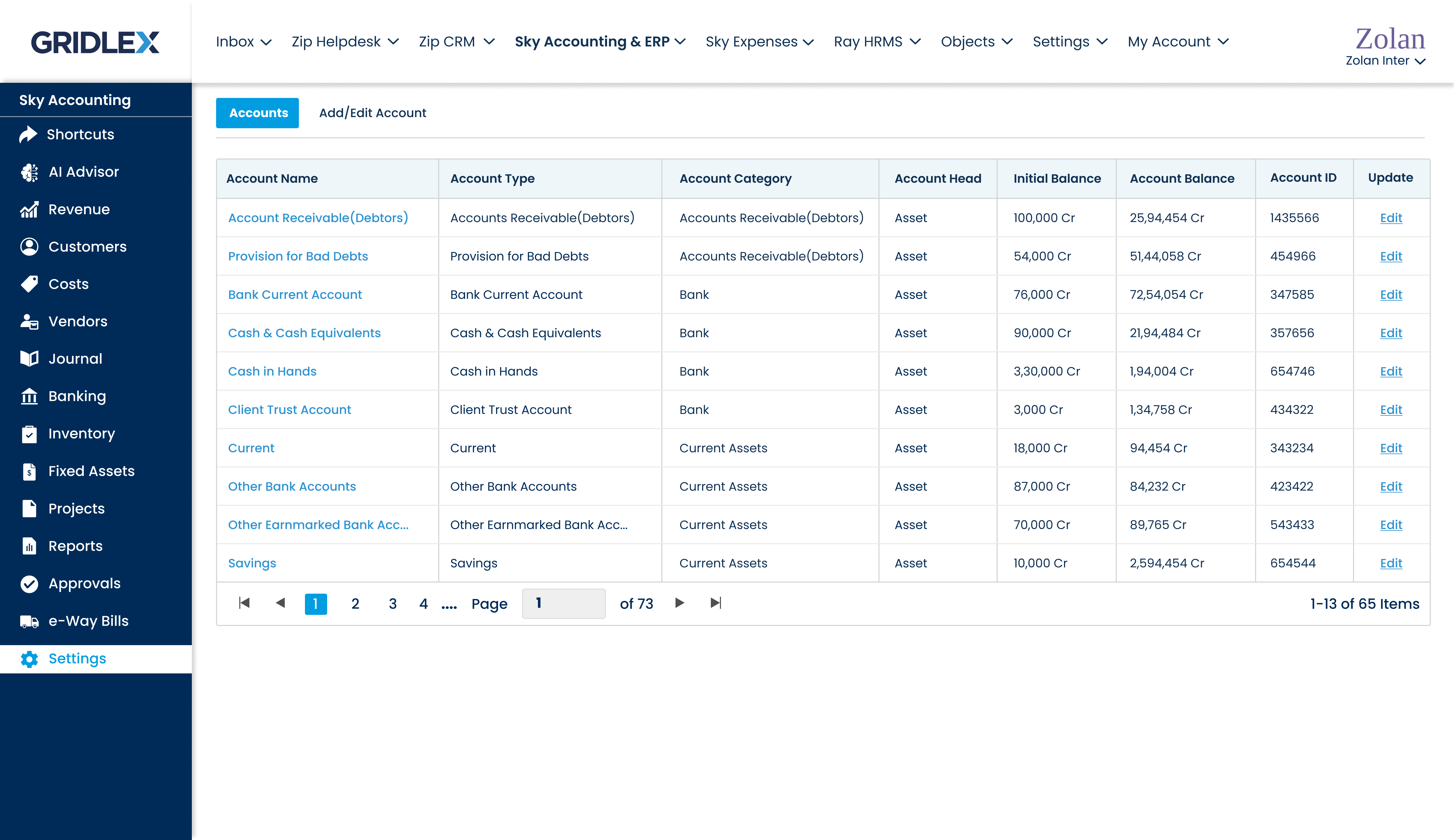 Chart Of Accounts (COA)