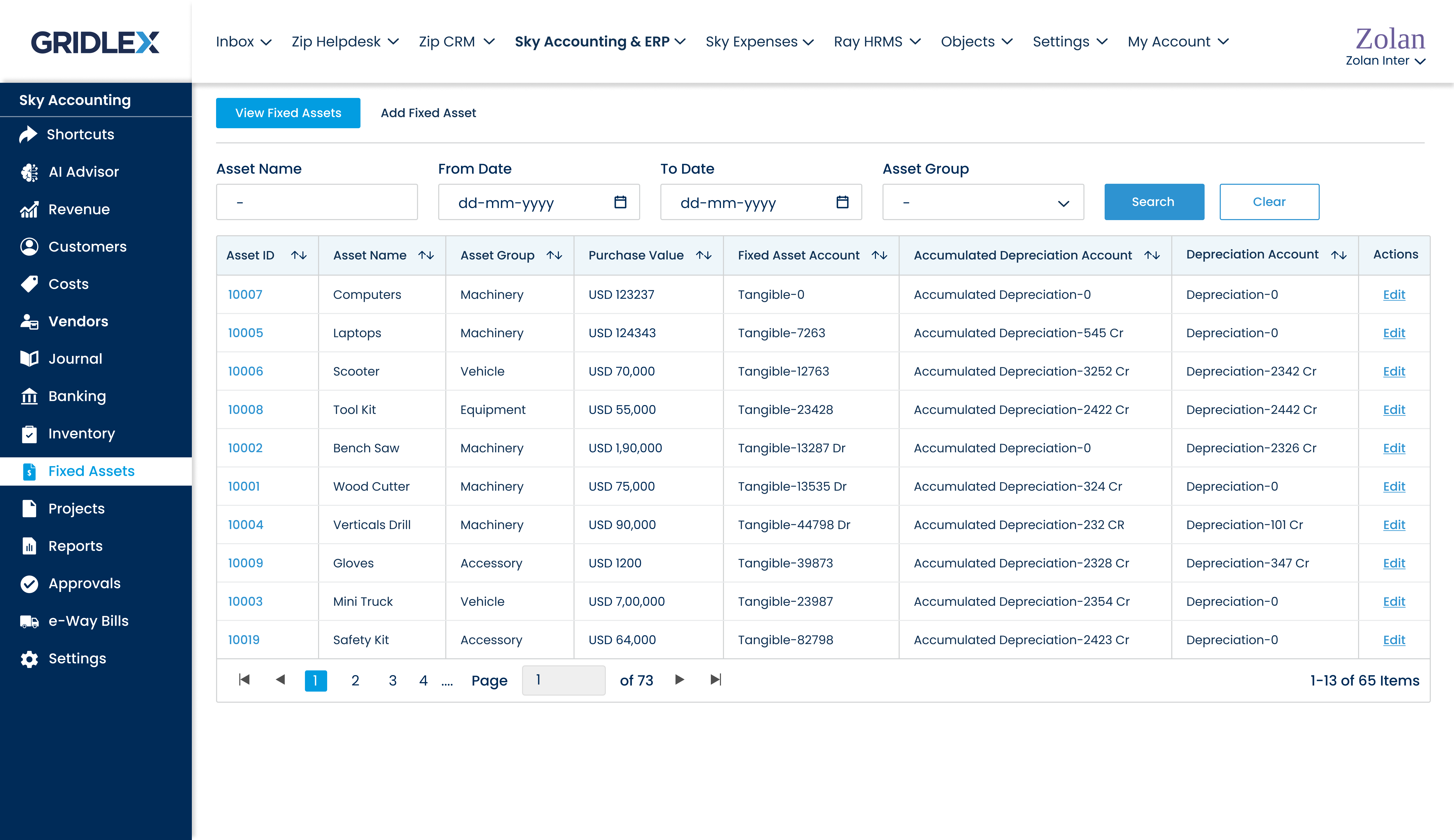 Fixed Asset Management Register  